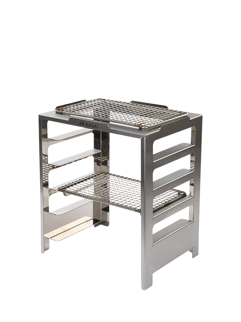 Kasai Nano Konro Grill Charcoal BBQ with Heat Mat, Robata & 6 Skewer Rack