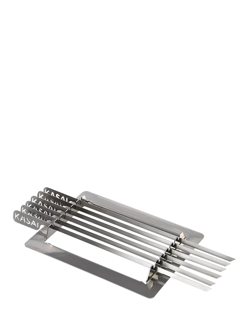 Kasai Nano Konro Grill Charcoal BBQ with Heat Mat, Robata & 6 Skewer Rack