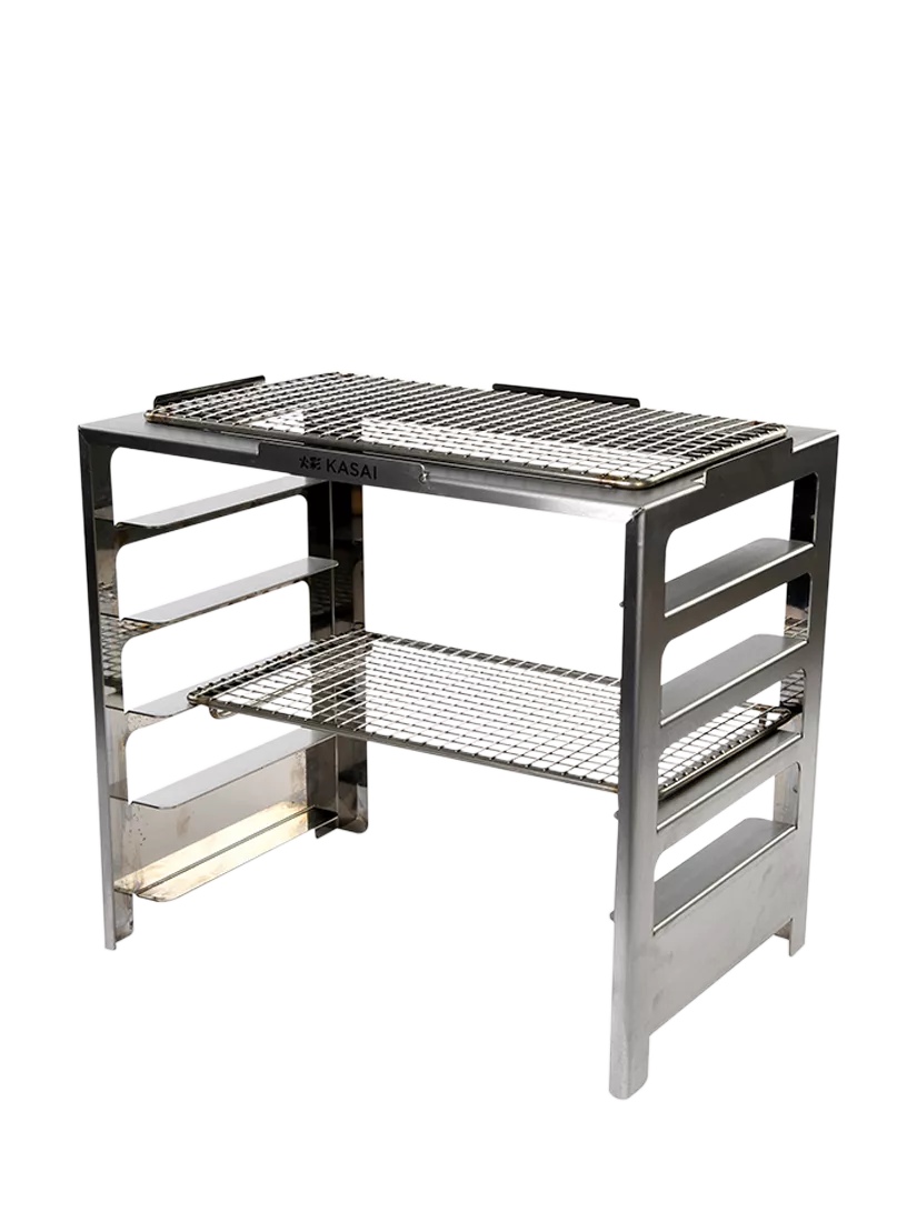 Kasai Little Konro Grill Charcoal BBQ with Heat Mat, Robata & 6 Skewer Rack