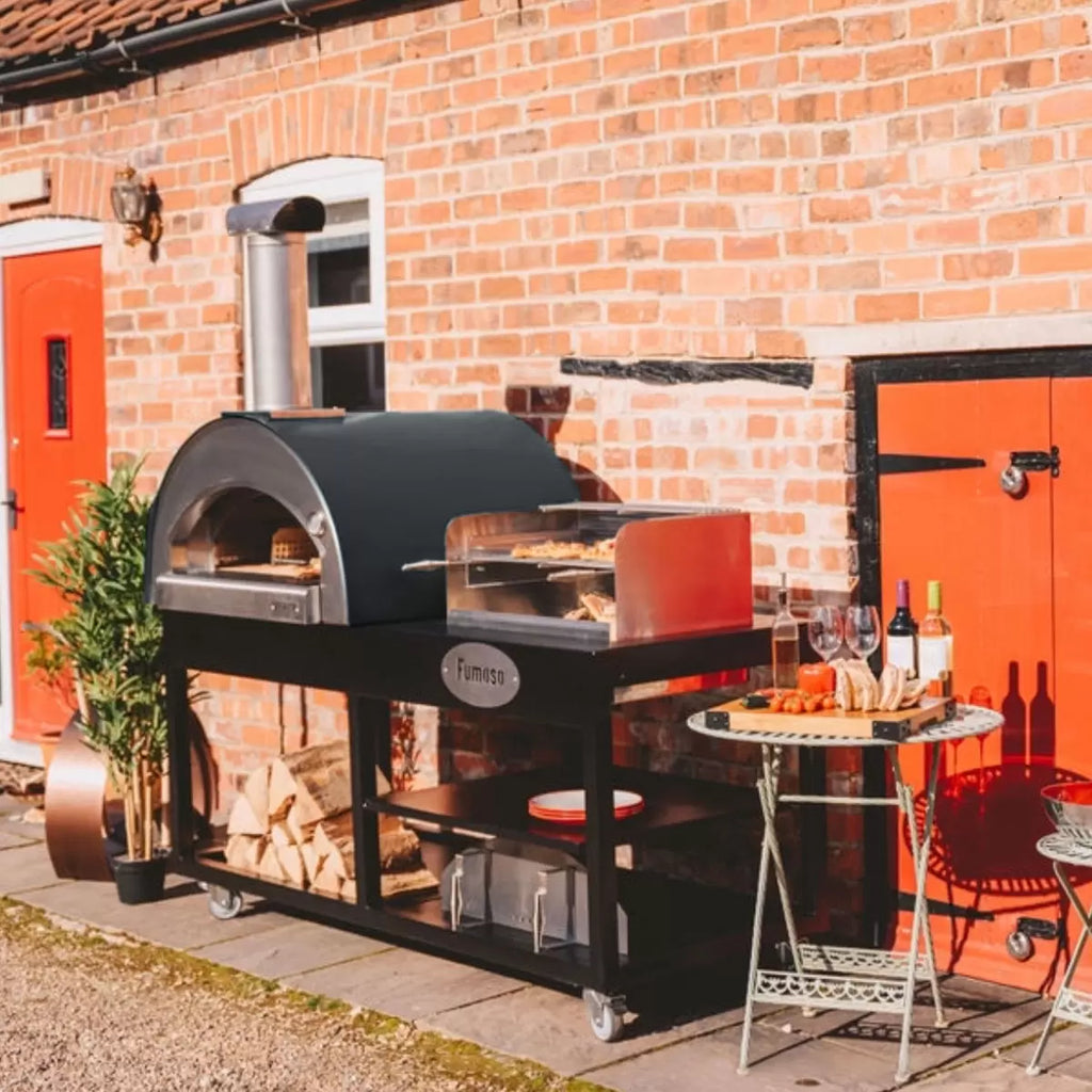 Alpha Pro Grande Fumoso Wood-Fired Pizza Oven and BBQ Grill Bundle in 4 Colours + Cover