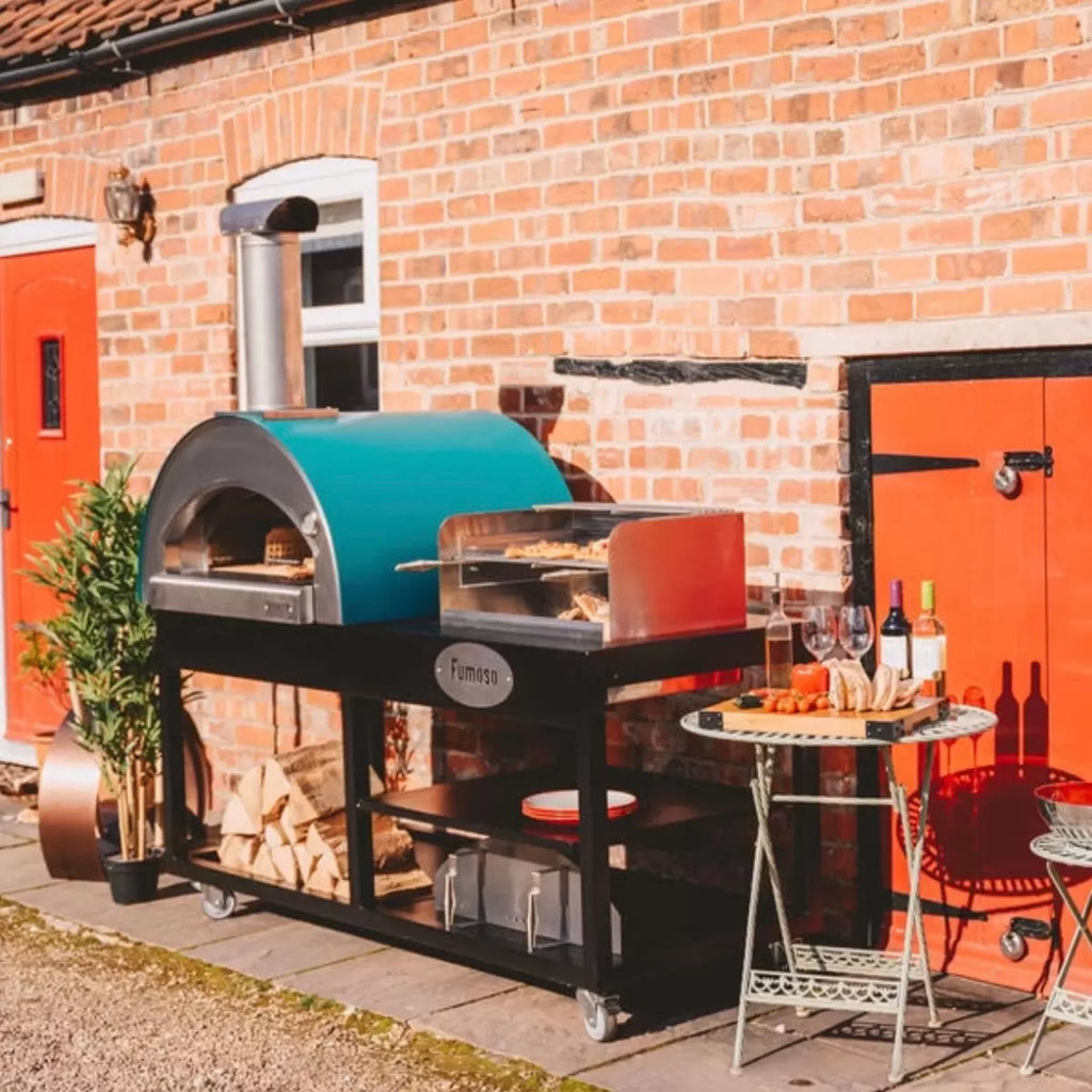 Alpha Pro Grande Fumoso Wood-Fired Pizza Oven and BBQ Grill Bundle in 4 Colours + Cover