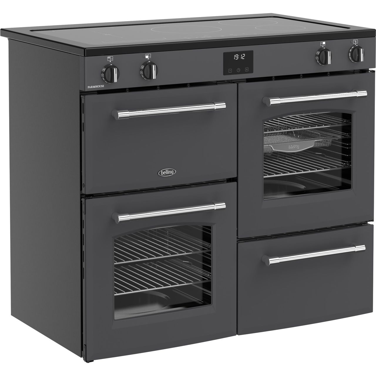 Stoves Richmond Deluxe 100Ei 100cm wide Electric Range Cooker with Induction Hob - Twilight Blue - A Rated