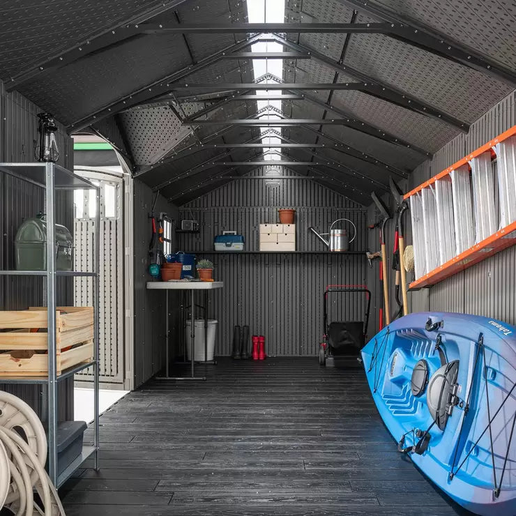 Lifetime 20ft x 8ft (6 x 2.4m) Rough Cut Dual Entry Outdoor Storage Shed - Model 60351