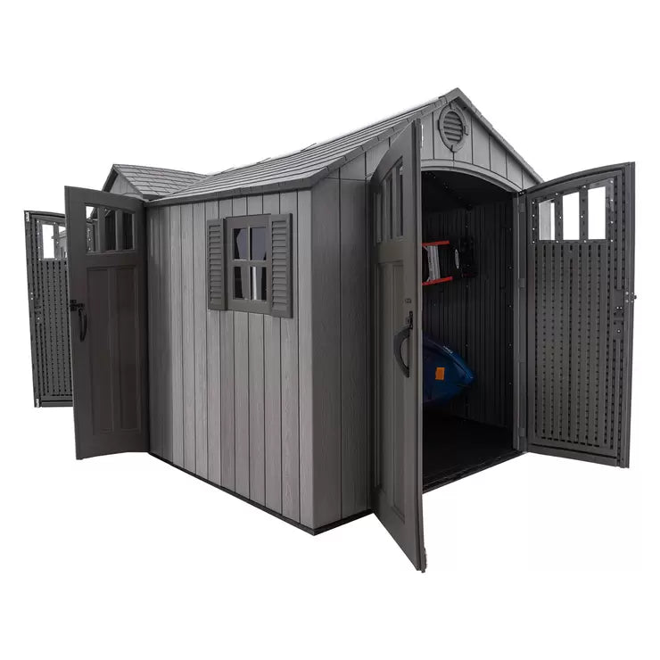 Lifetime 20ft x 8ft (6 x 2.4m) Rough Cut Dual Entry Outdoor Storage Shed - Model 60351