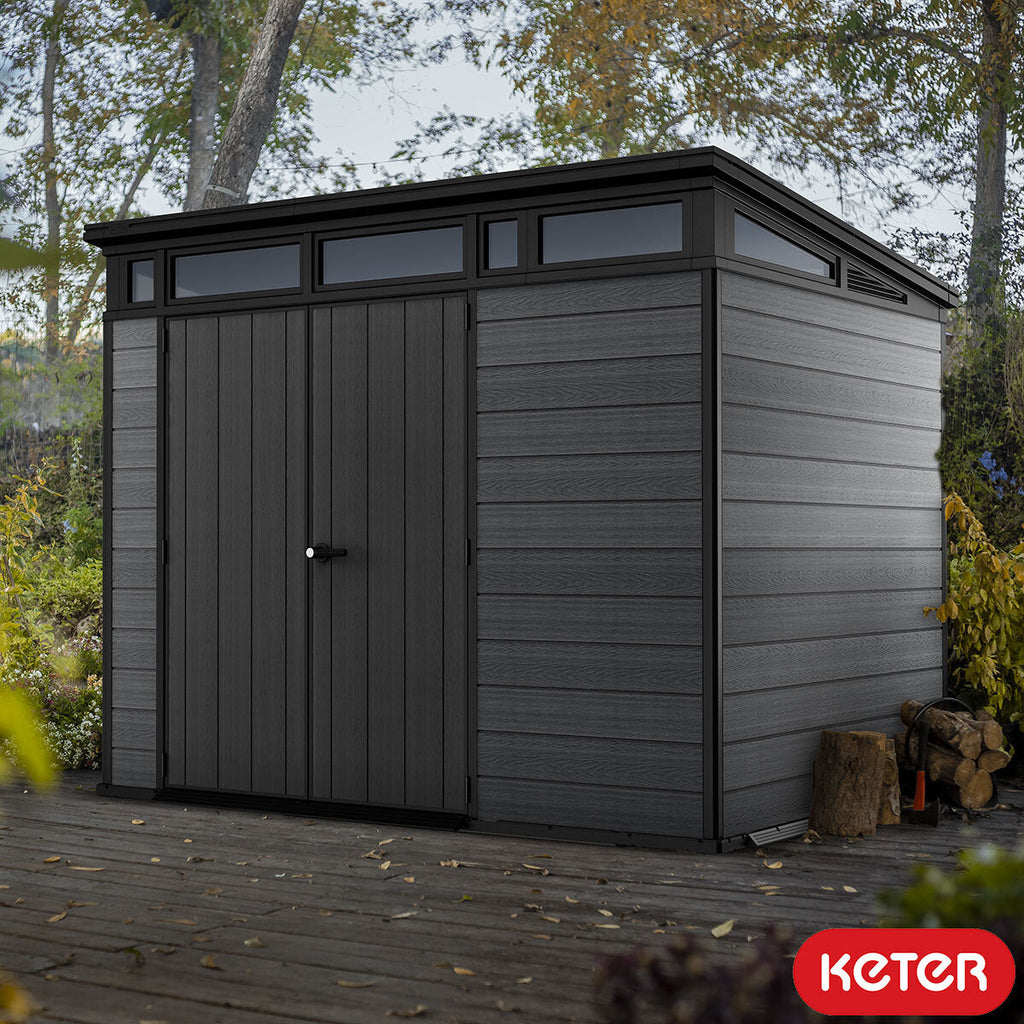 Keter Cortina 9ft 2" x 7ft (2.8 x 2.1m) Storage Shed in Grey