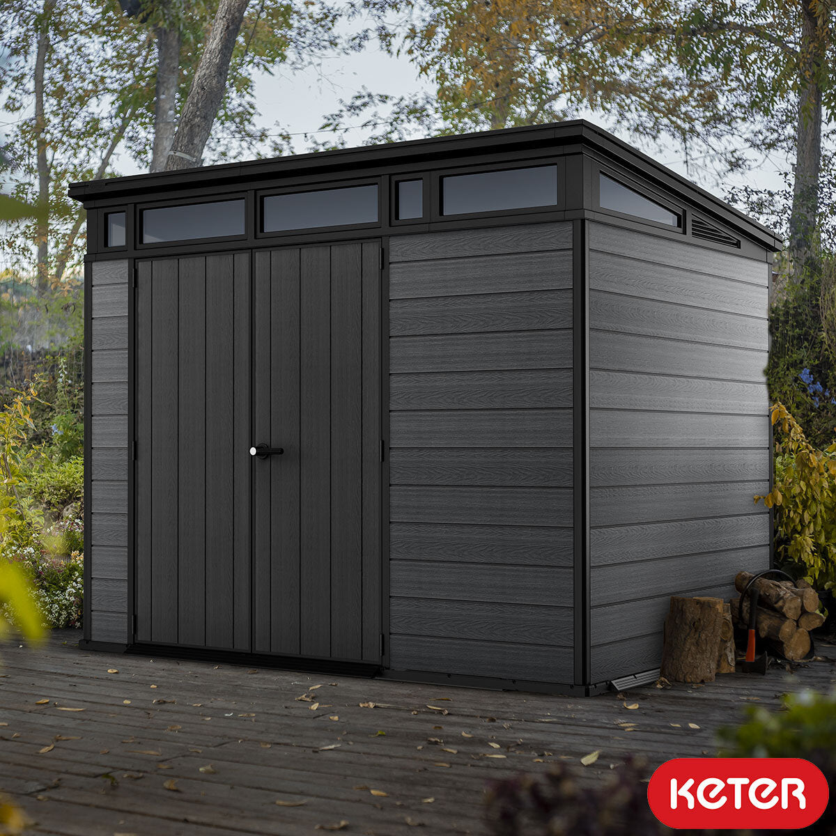 Keter Cortina 9ft 2" x 7ft (2.8 x 2.1m) Storage Shed in Grey