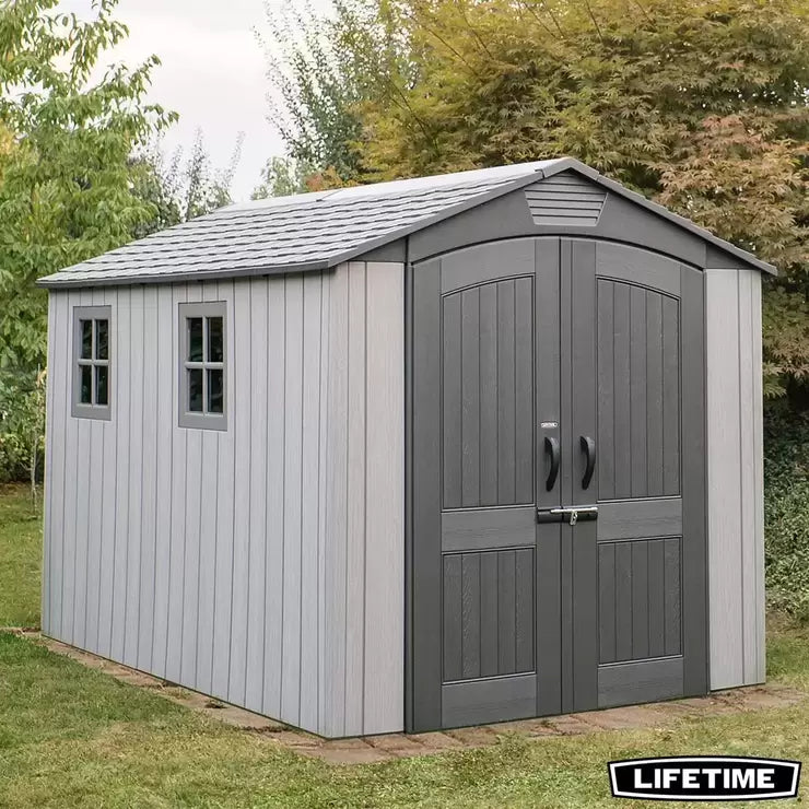 Lifetime 7ft x 12ft (2.14 x 3.57m) Wood Look Storage Shed - Model 60311U