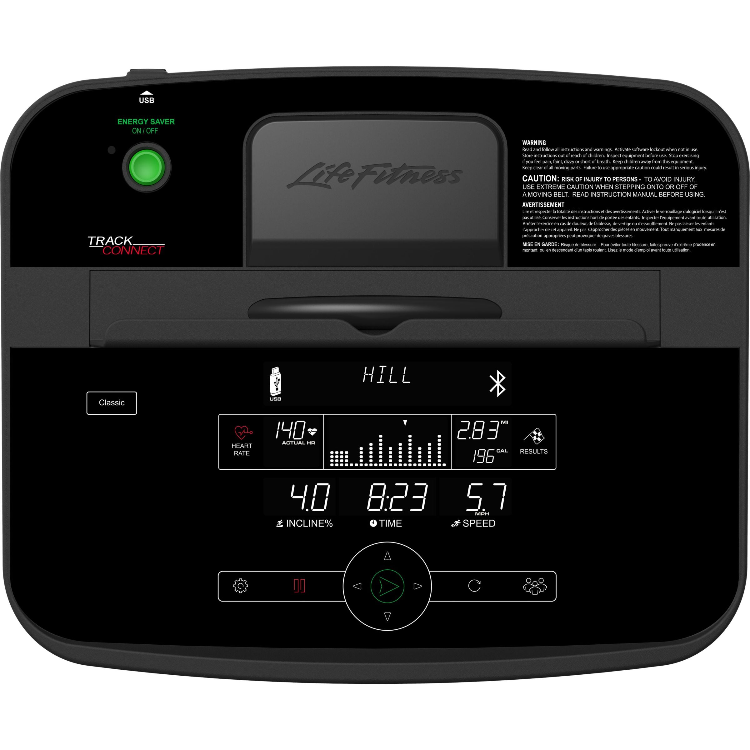 Life Fitness T5 Treadmill, Track Connect Console, Silver