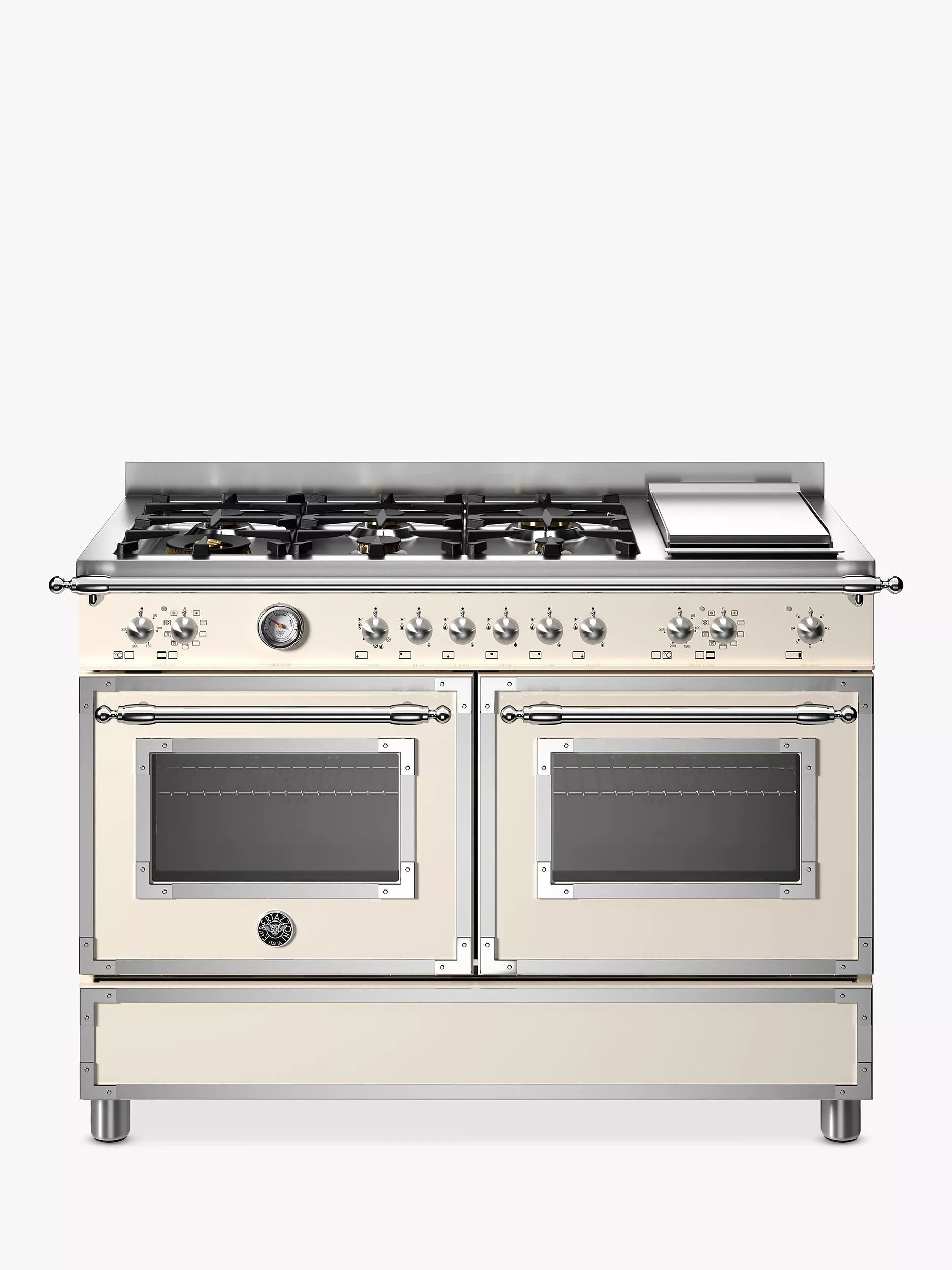 Bertazzoni Heritage Series 120cm Dual Fuel Range Cooker with Griddle, Ivory