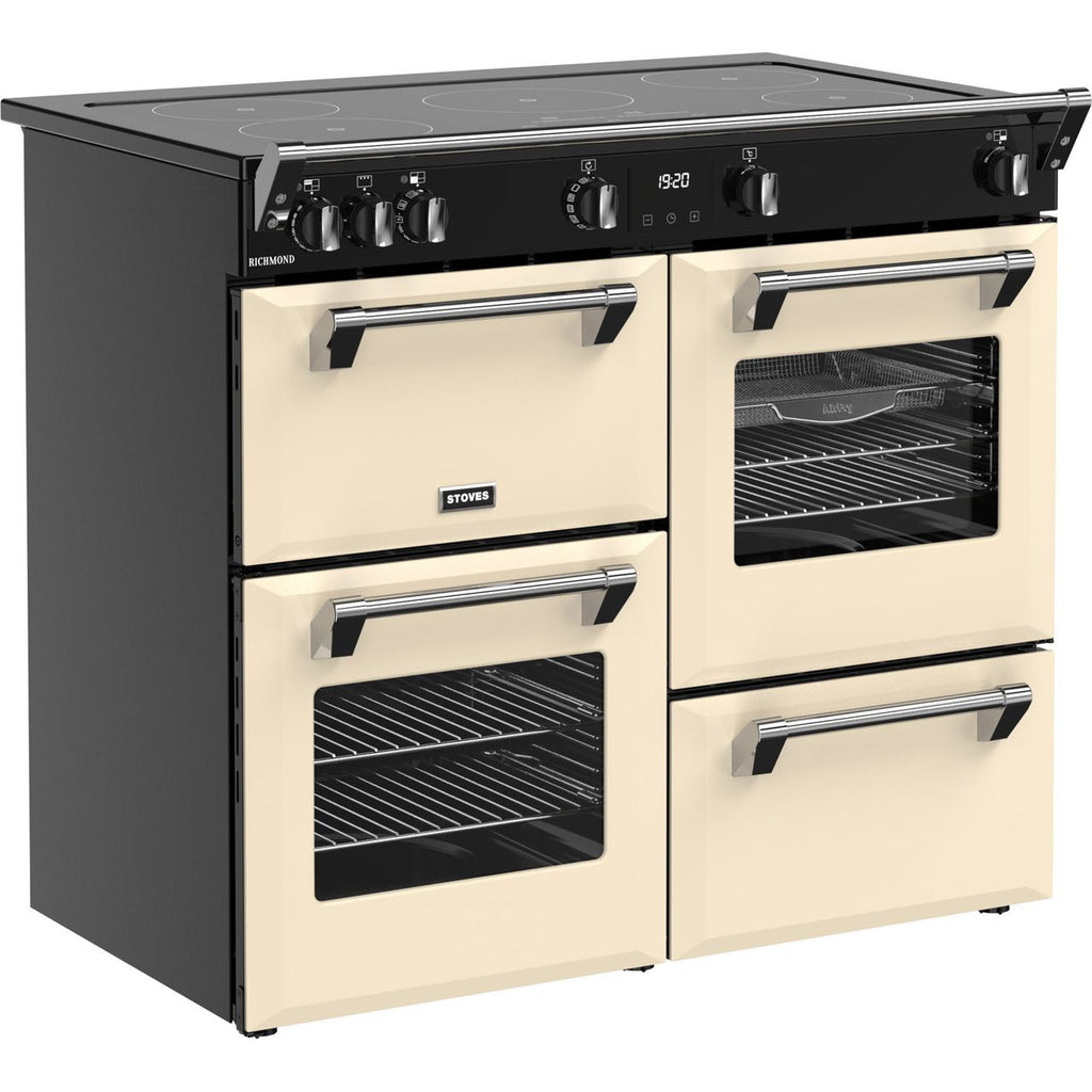 Stoves Richmond 100Ei TCH 100cm wide Electric Range Cooker with Induction Hob - Cream - A/A/A Rated