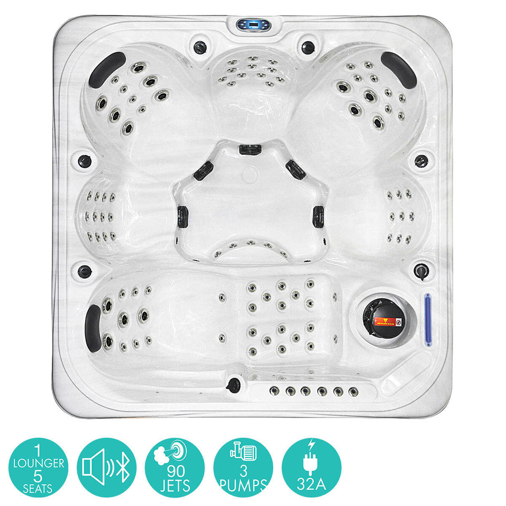 Blue Whale Spa Fisher Cove 90-Jet 6 Person Hot Tub - Delivered and Installed