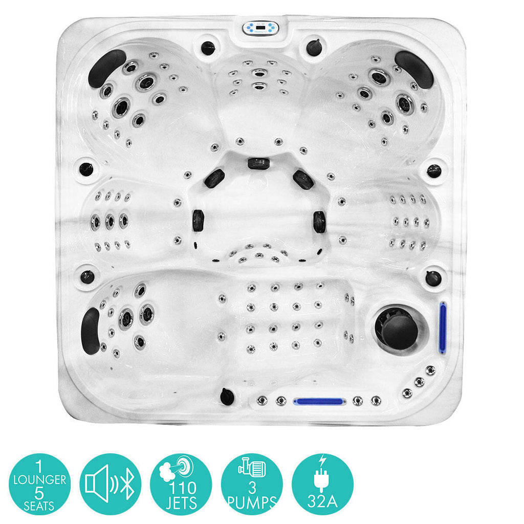 Blue Whale Spa Royal Beach 110-Jet 6 Person Hot Tub - Delivered and Installed