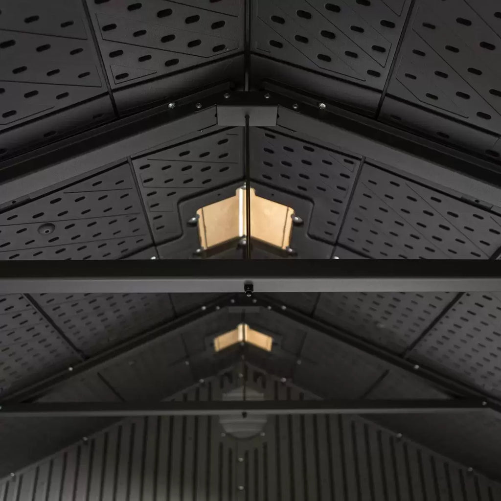 Lifetime 8ft x 12ft 6" (2.4 x 3.8m) Simulated Wood Look Storage Shed - Model 60305