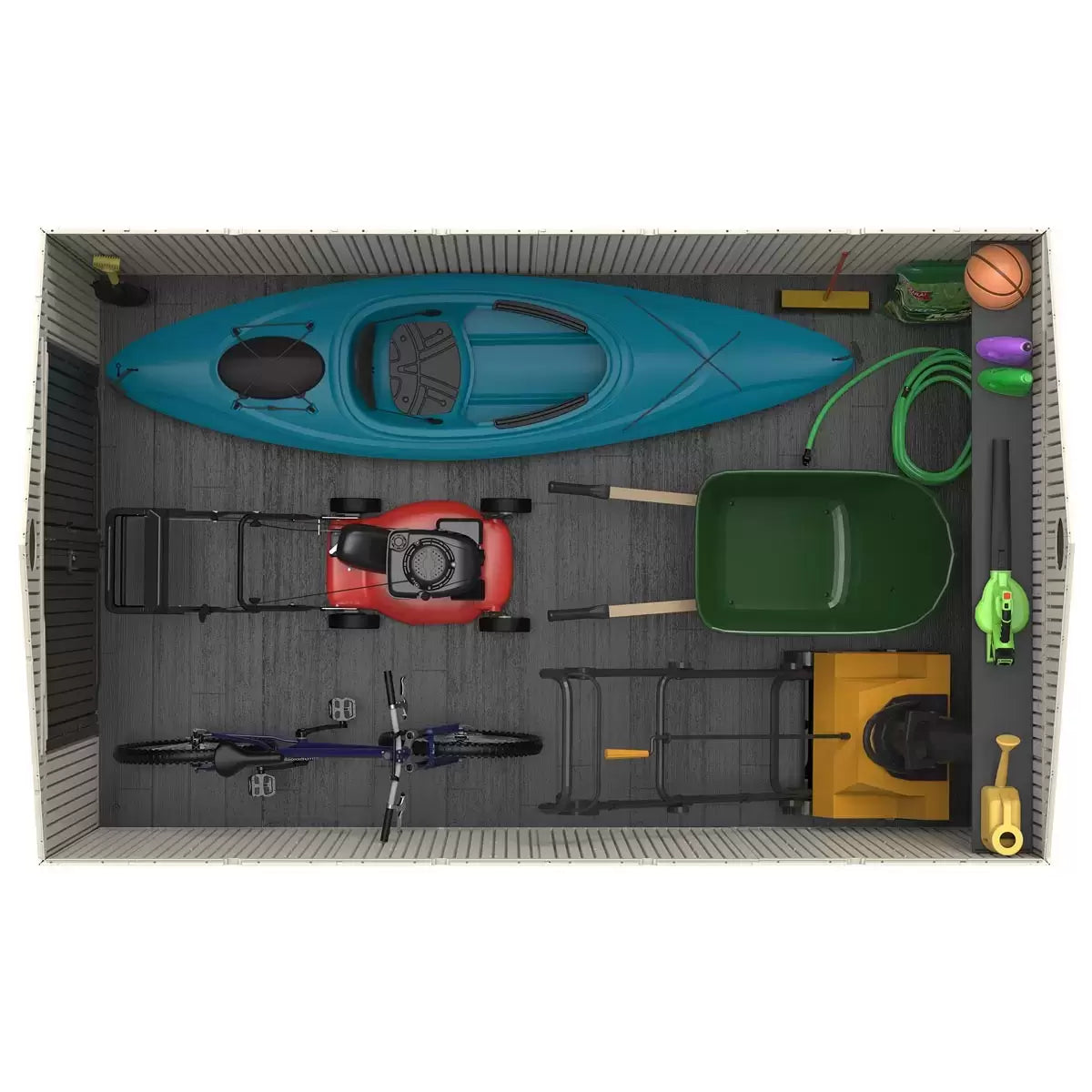 Lifetime 8ft x 12ft 6" (2.4 x 3.8m) Simulated Wood Look Storage Shed - Model 60305