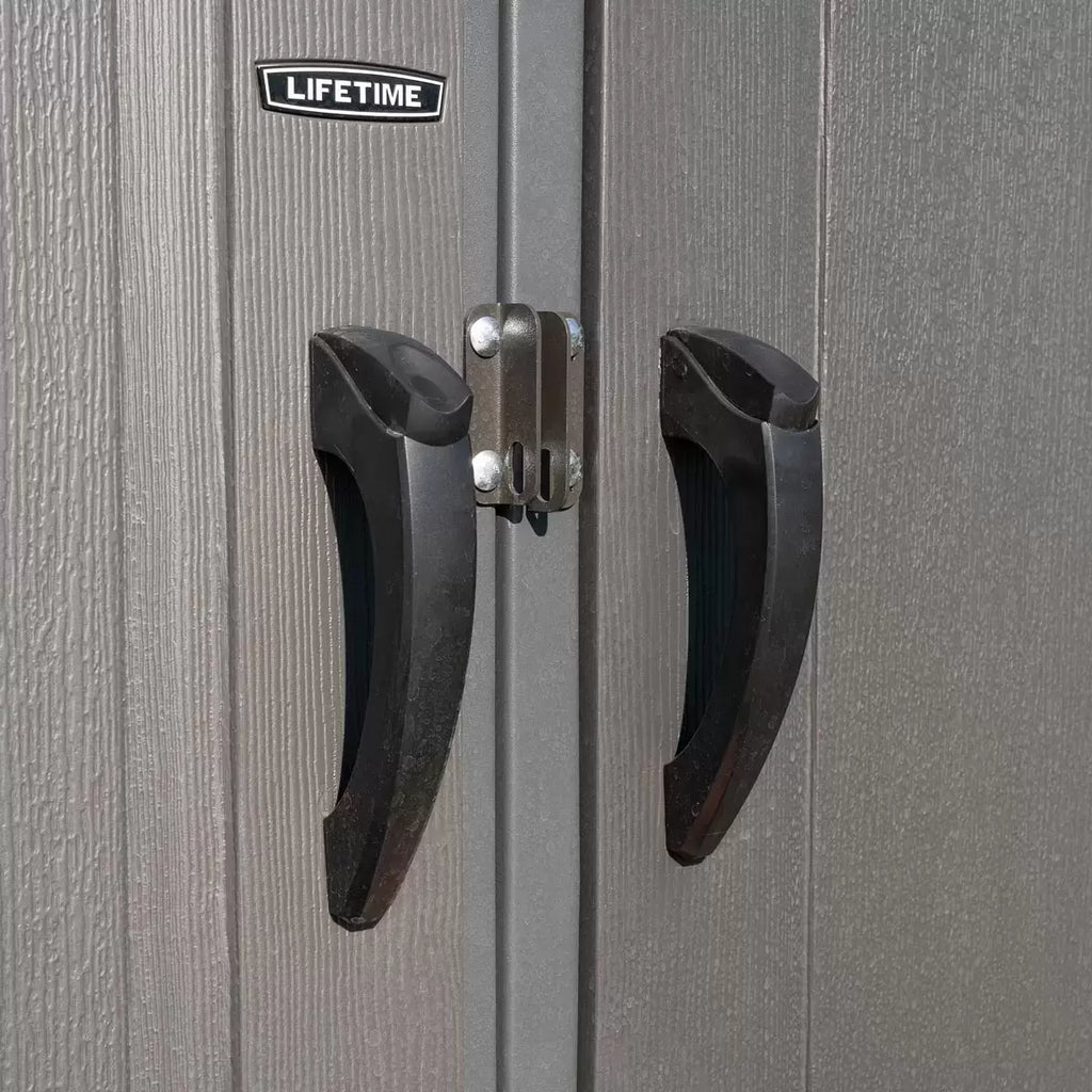 Lifetime 8ft x 12ft 6" (2.4 x 3.8m) Simulated Wood Look Storage Shed - Model 60305