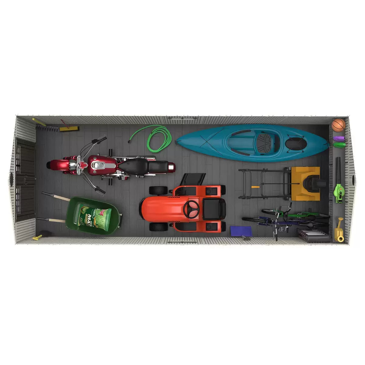 Lifetime 8ft x 20ft (2.4 x 6.1m) Storage Shed - Model 60120 - Made from High-Density Polyethylene (HDPE)