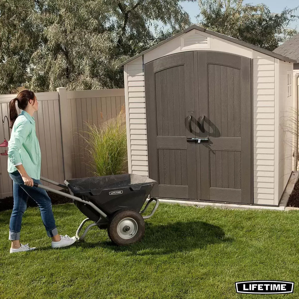Lifetime 7ft x 7ft (2.1 x 2.1m) Outdoor Storage Shed - Model 60042- Made from High-Density Polyethylene (HDPE)