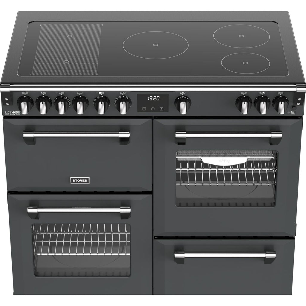 Stoves Richmond Deluxe 100Ei 100cm wide Electric Range Cooker with Induction Hob - Twilight Blue - A Rated
