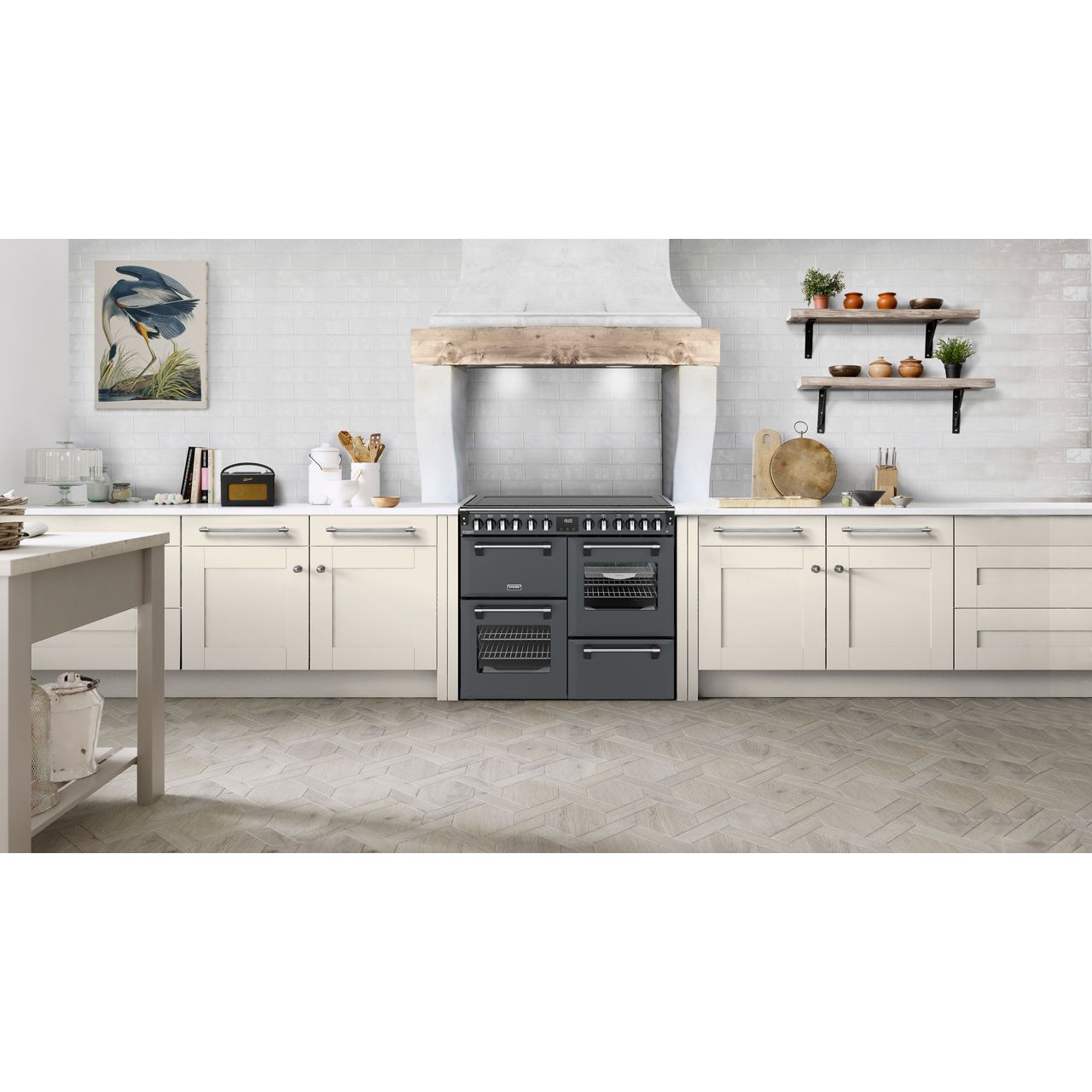 Stoves Richmond Deluxe 100Ei 100cm wide Electric Range Cooker with Induction Hob - Twilight Blue - A Rated