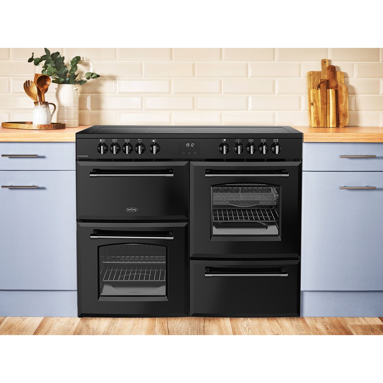 Stoves Richmond Deluxe 100Ei 100cm wide Electric Range Cooker with Induction Hob - Twilight Blue - A Rated
