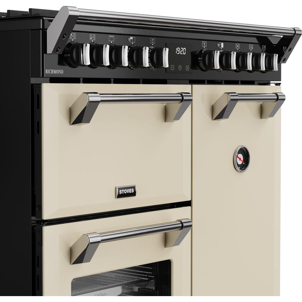 Stoves Richmond 90cm Wide Dual Fuel Range Cooker with Gas Hob - Cream - A/A/A Rated