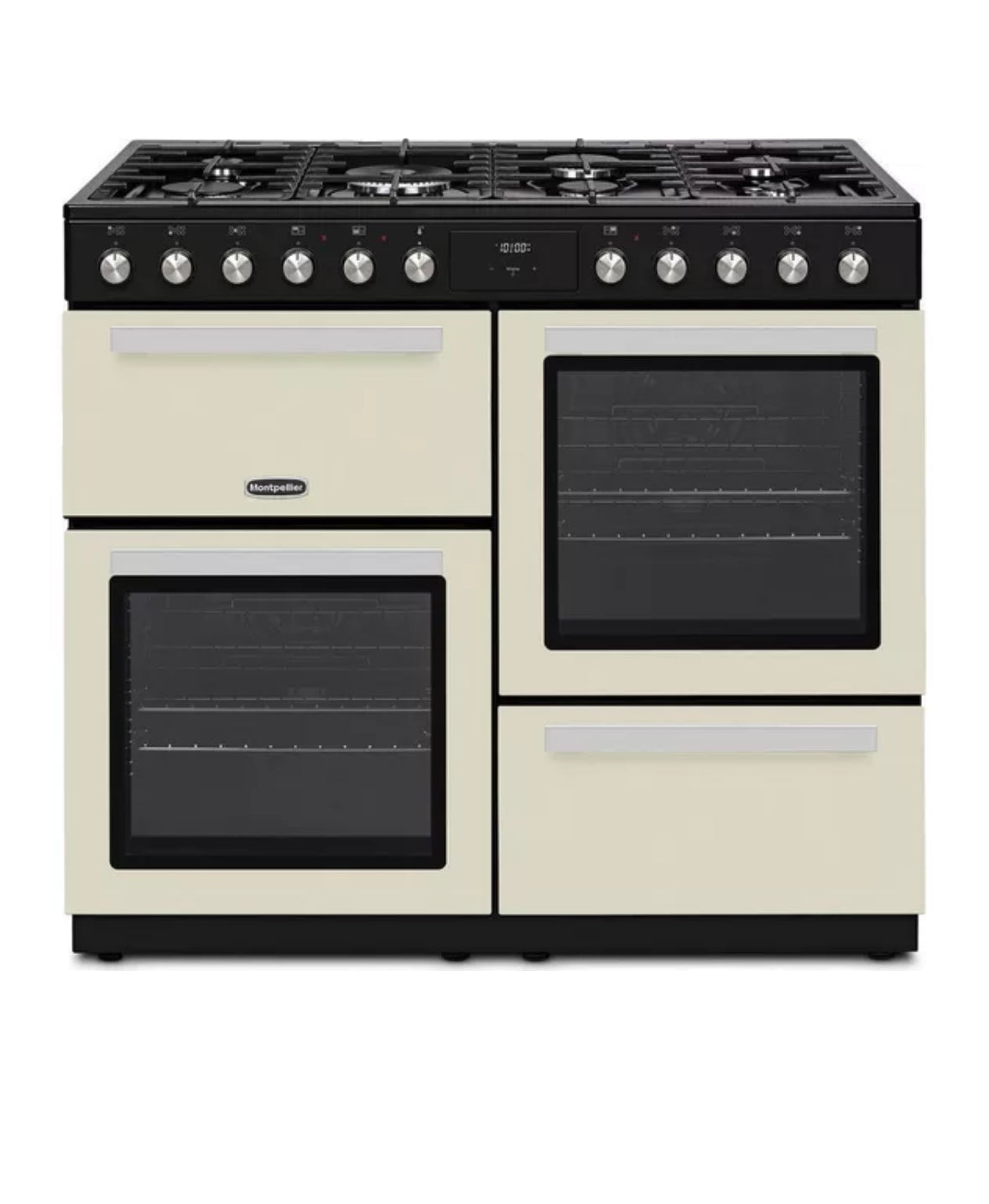 MONTPELLIER MDFRC100C 100 cm Dual Fuel Range Cooker - Cream & Chrome Made in Germany