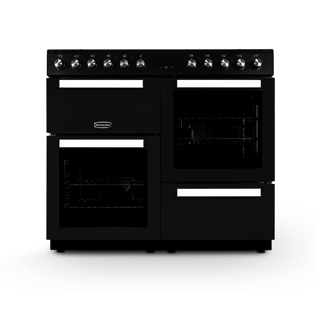 Montpellier MDFRC100K Dual Fuel Range Cooker in Black or Cream