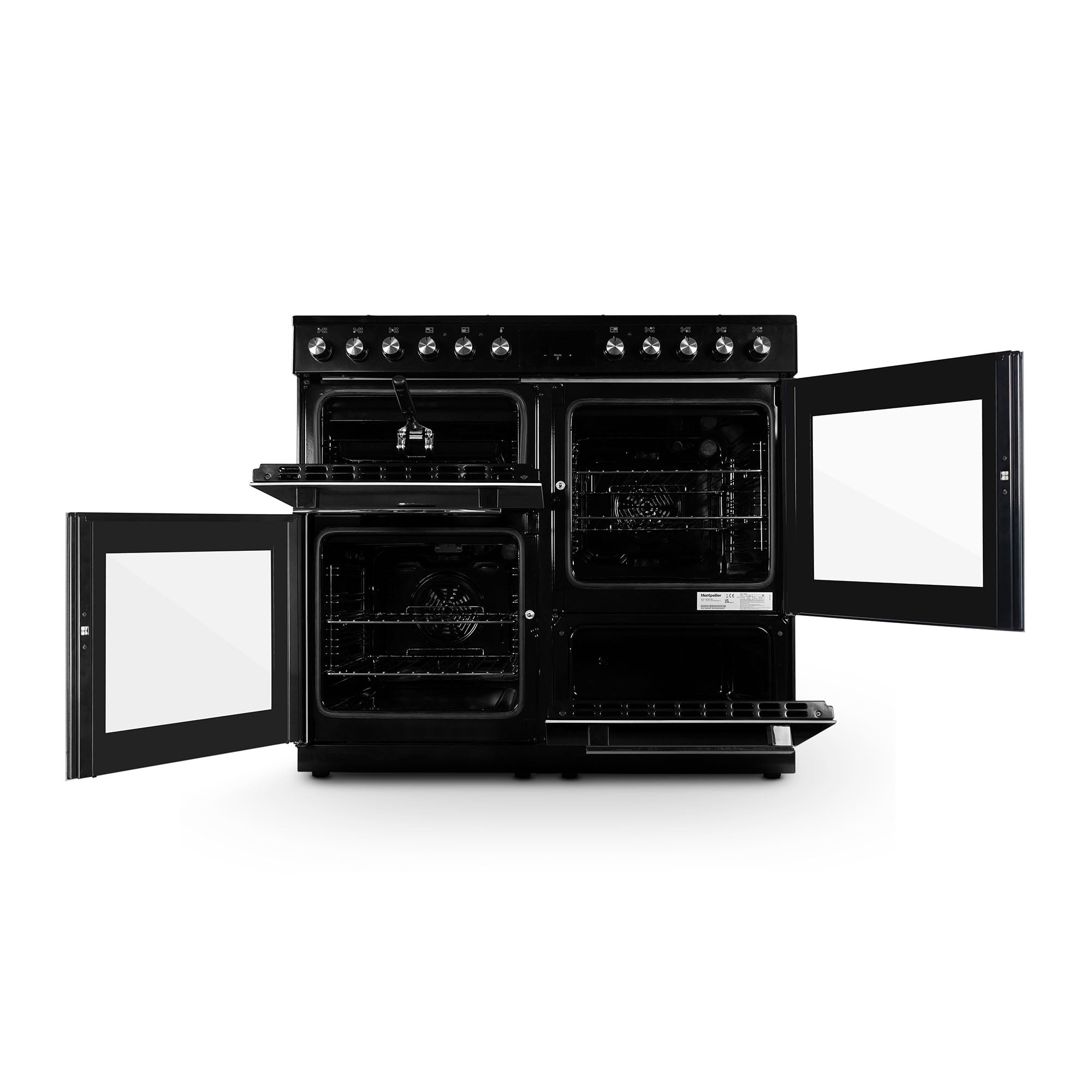 Montpellier MDFRC100K Dual Fuel Range Cooker in Black or Cream