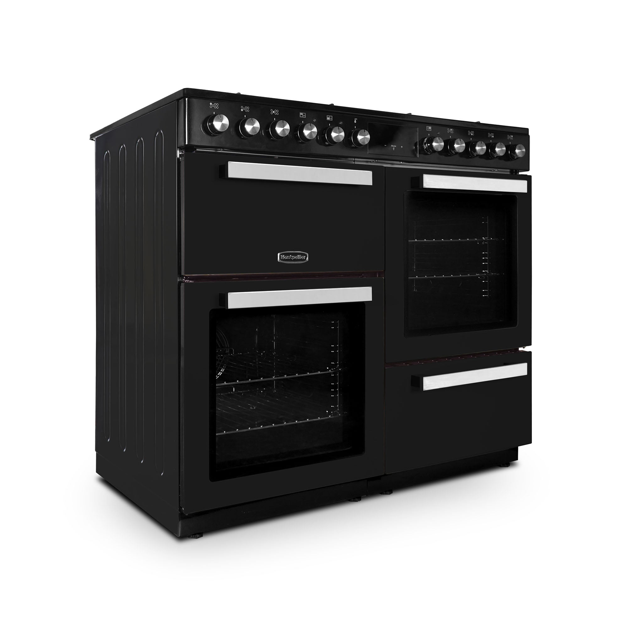 Montpellier MDFRC100K Dual Fuel Range Cooker in Black or Cream