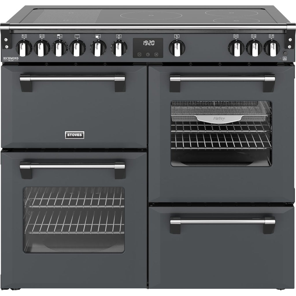 Stoves Richmond Deluxe 100Ei 100cm wide Electric Range Cooker with Induction Hob - Twilight Blue - A Rated