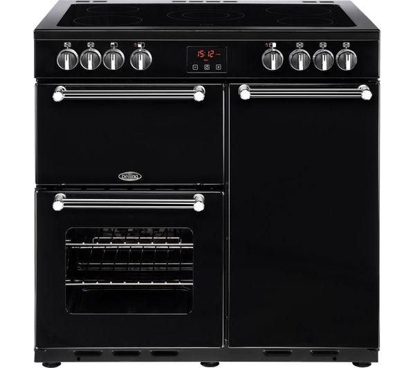 UK STOVES Richmond 90DF 90 cm Dual Fuel Range Cooker - Black & Chrome