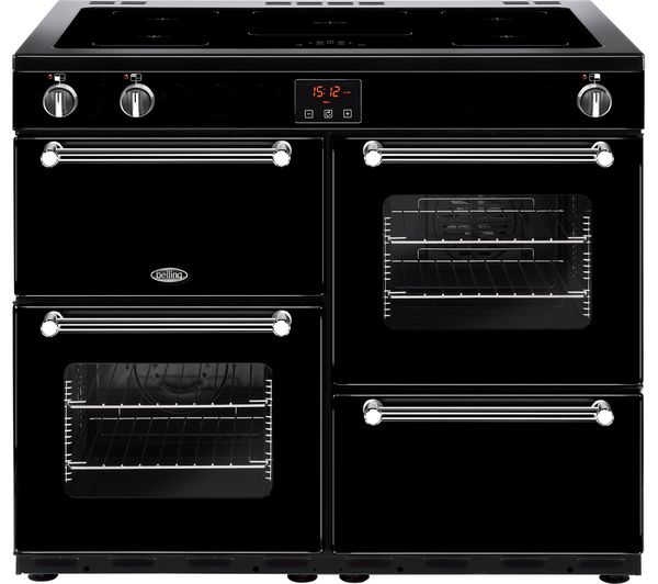 UK STOVES Richmond 90DF 90 cm Dual Fuel Range Cooker - Black & Chrome