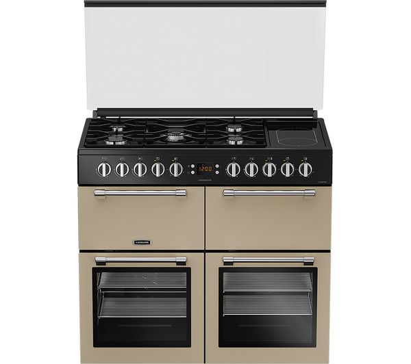 UK STOVES Richmond 90DF 90 cm Dual Fuel Range Cooker - Black & Chrome