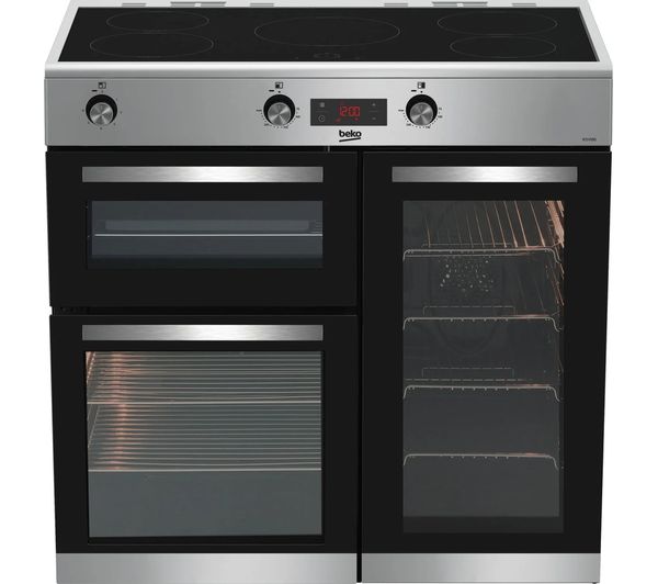 UK STOVES Richmond 90DF 90 cm Dual Fuel Range Cooker - Black & Chrome