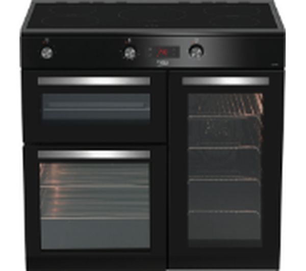 UK STOVES Richmond 90DF 90 cm Dual Fuel Range Cooker - Black & Chrome