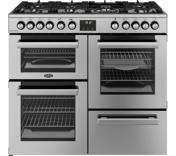 UK STOVES Richmond 90DF 90 cm Dual Fuel Range Cooker - Black & Chrome